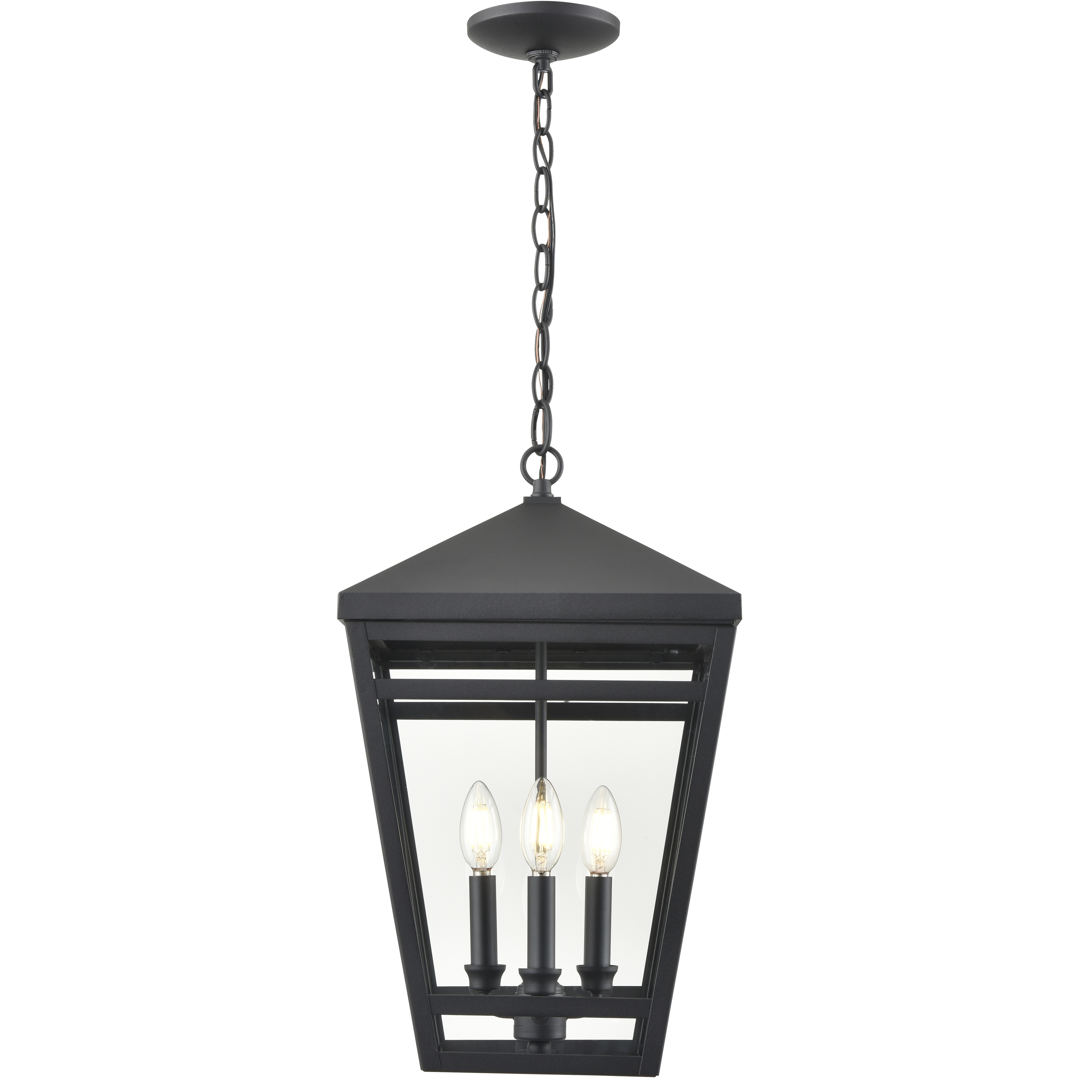 Seager 3 Light 12 inch Textured Black Outdoor Hanging Lantern